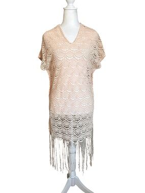 Eberjey Women's Bohemian Bride Brielle Ropu Crocheted Swim Cover Ups Size 4 NWT